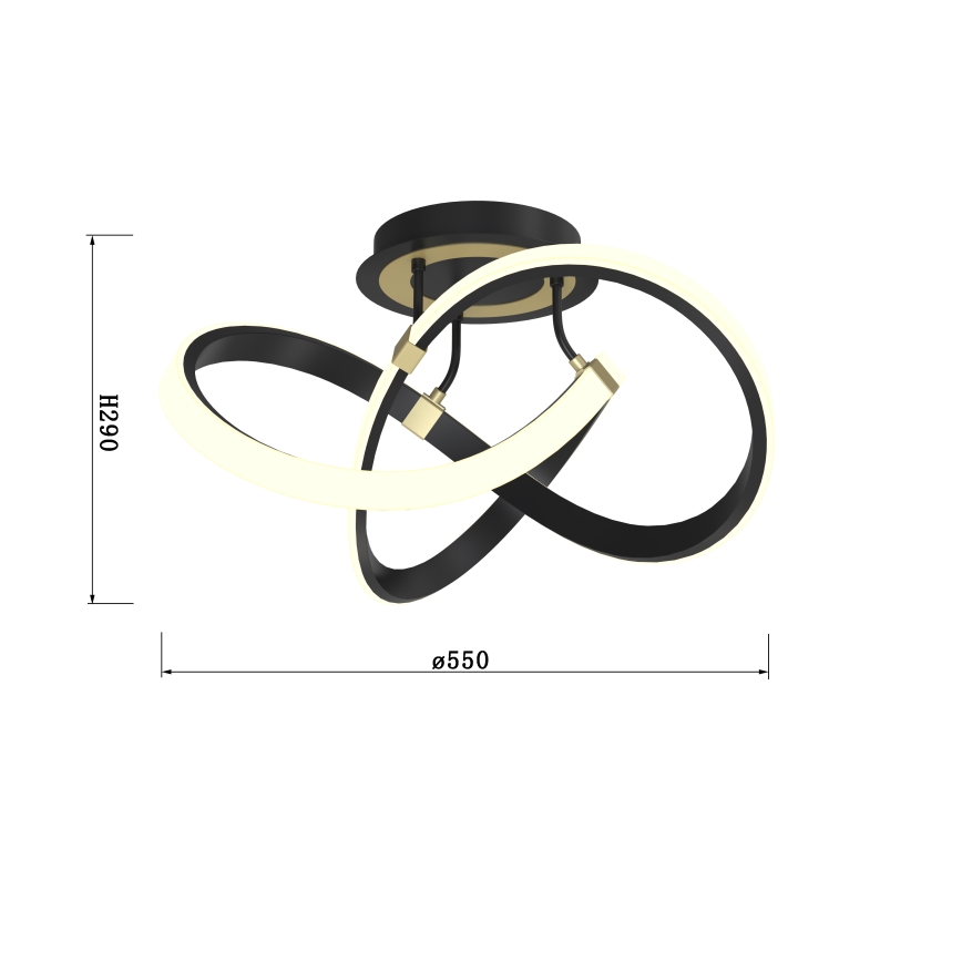 Wofi 9134-104 - Lámpara de techo LED regulable INDIGO LED/44W/230V negro/dorado