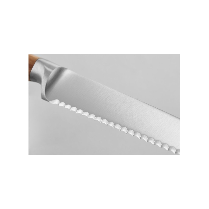 Wüsthof - Cuchillo de cocina para pan AMICI 14 cm madera de olivo