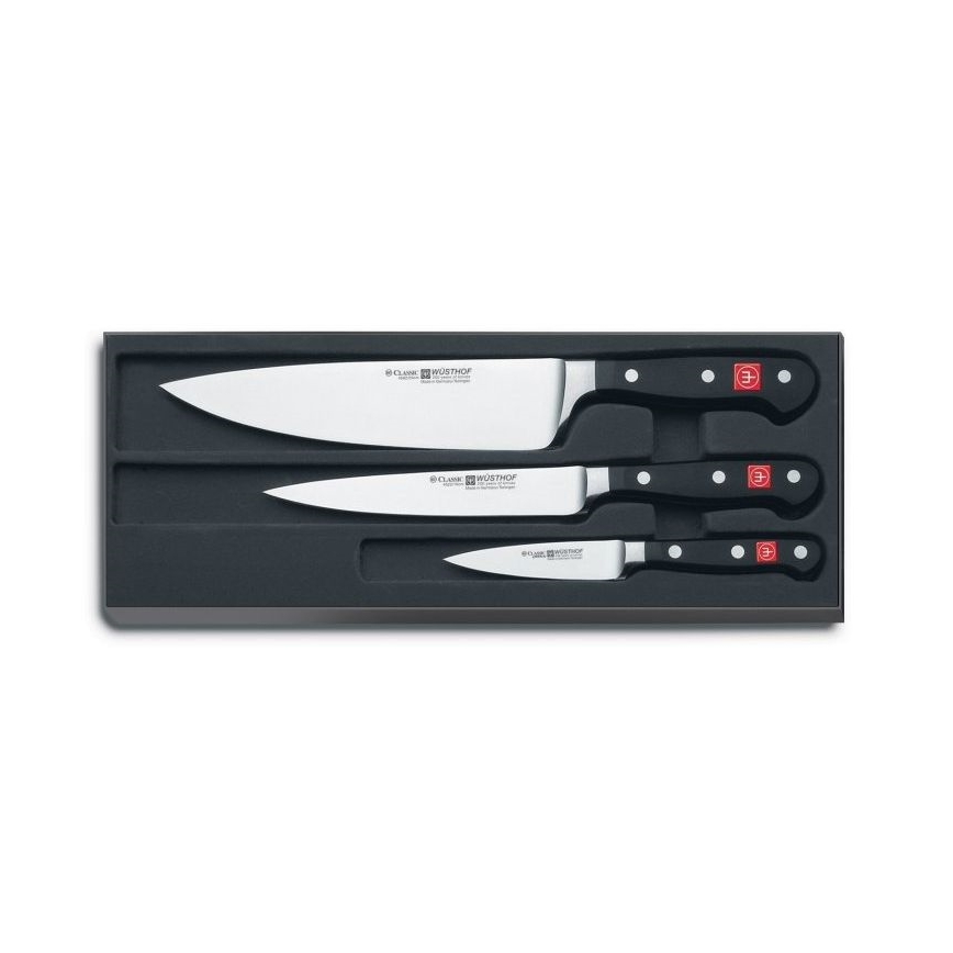 Wüsthof - Juego de cuchillos de cocina CLASSIC 3 piezas negro