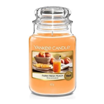 Yankee Candle - Vela perfumada FARM FRESH PEACH grande 623g 110-150 horas