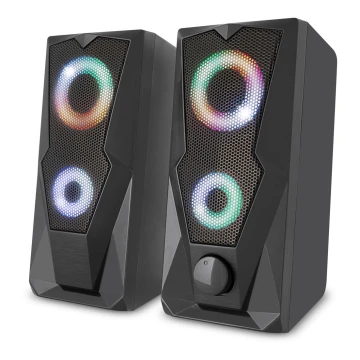 Yenkee - Altavoces USB con retroiluminación RGB 6W/5V negro