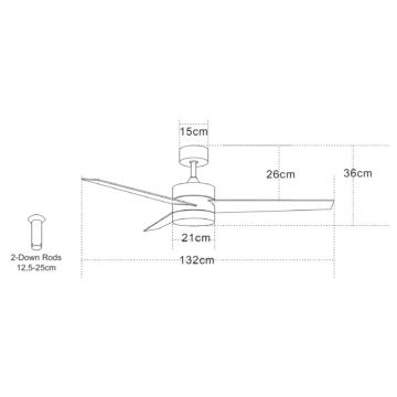 Zambelis 19134 - Ventilador de techo LED LED/15W/230V 3000/4000/6000K cromo + control remoto