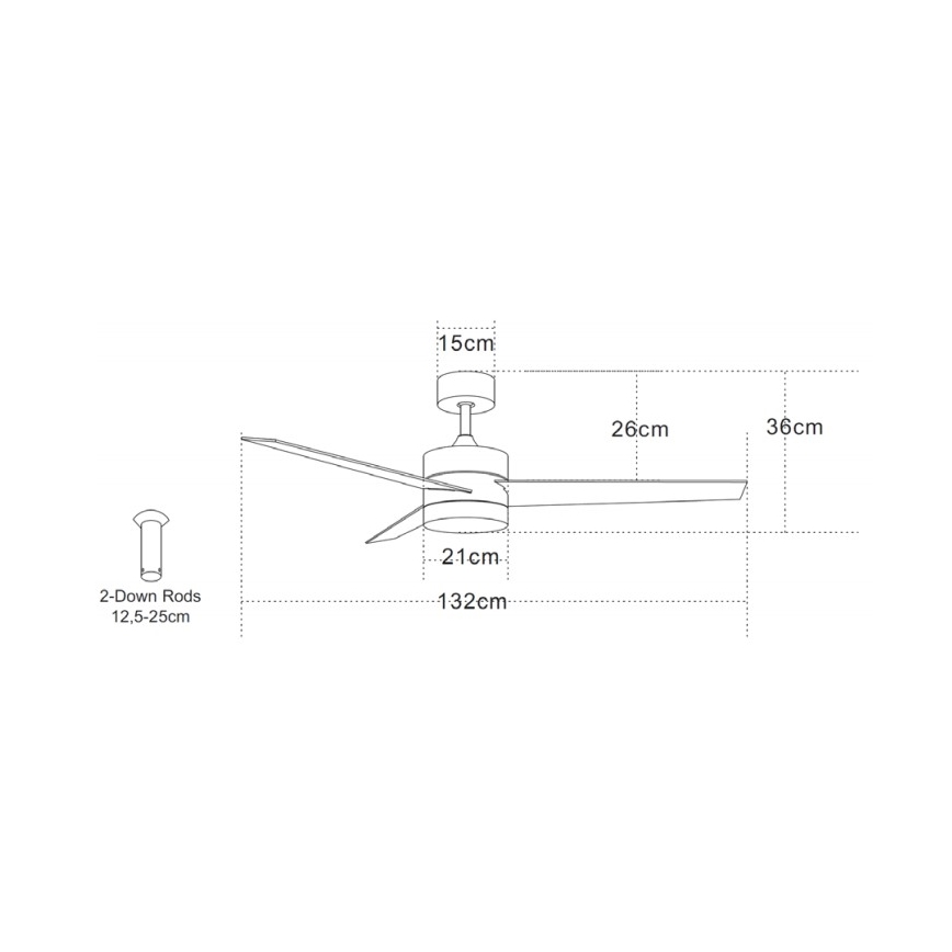 Zambelis 19134 - Ventilador de techo LED LED/15W/230V 3000/4000/6000K cromo + control remoto