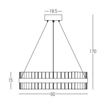 Zambelis 22039 - Lámpara de araña LED regulable LED/56W/230V dorado