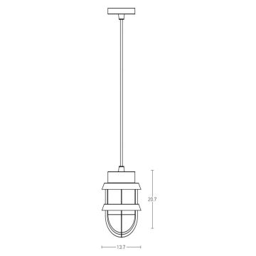 Zambelis E172 - Plafón de exterior 1xE27/40W/230V IP54 marrón