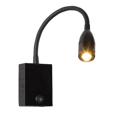 Zambelis H32 - Lámpara LED flexible pequeña LED/3W/230V negro