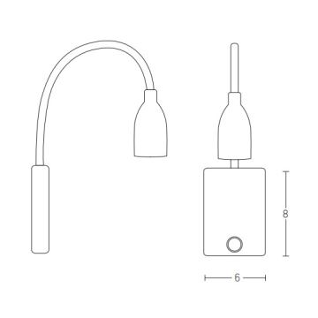 Zambelis H32 - Lámpara LED flexible pequeña LED/3W/230V negro