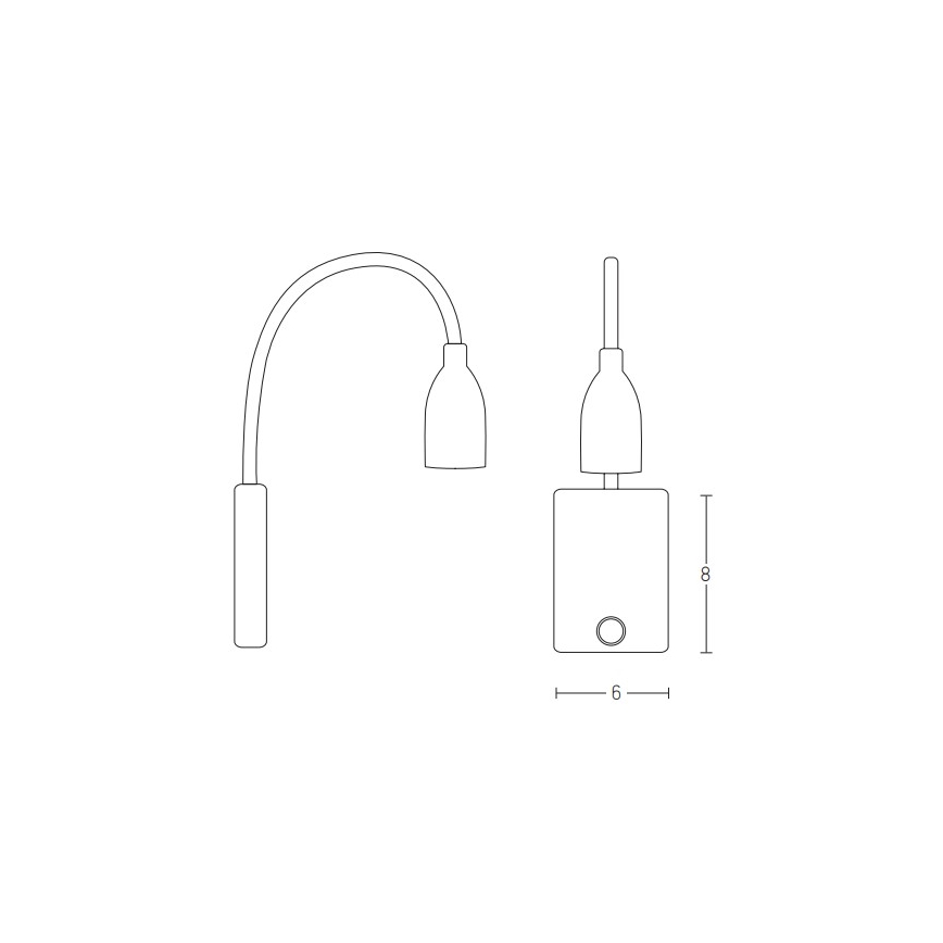 Zambelis H32 - Lámpara LED flexible pequeña LED/3W/230V negro