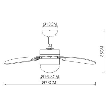 ZEVENTI - Ventilador de techo FAMARA 1xE14/60W/230V