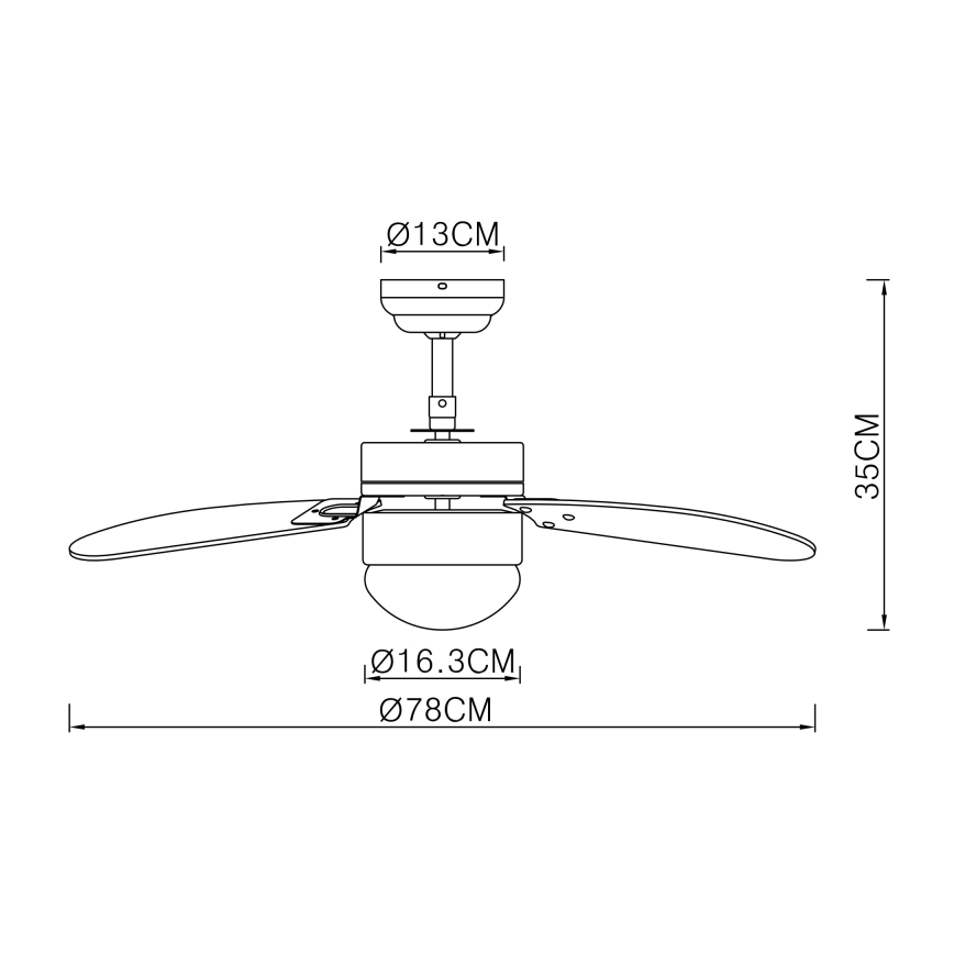 ZEVENTI - Ventilador de techo FAMARA 1xE14/60W/230V