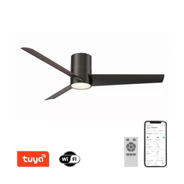 ZEVENTI - Ventilador de techo LED BARROSA LED/18W/230V Wi-Fi Tuya negro + control remoto