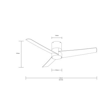 ZEVENTI - Ventilador de techo LED BARROSA LED/18W/230V Wi-Fi Tuya negro + control remoto