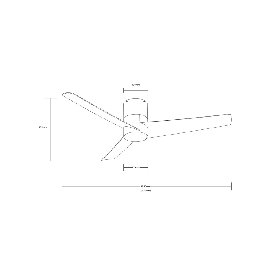 ZEVENTI - Ventilador de techo LED BARROSA LED/18W/230V Wi-Fi Tuya negro + control remoto