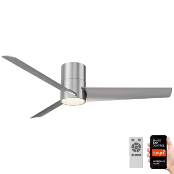 ZEVENTI - Ventilador de techo LED BARROSA LED/18W/230V Wi-Fi Tuya cromo + control remoto