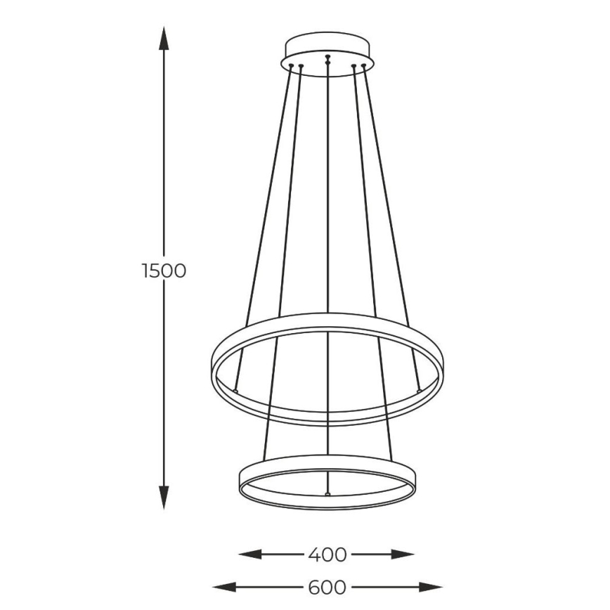 Zuma Line - Lámpara LED colgante LED/50W/230V 3000/4000/6000K diá. 60 cm negro