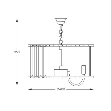 Zuma Line - Lámpara colgante con cadena 6xE14/40W/230V dorado