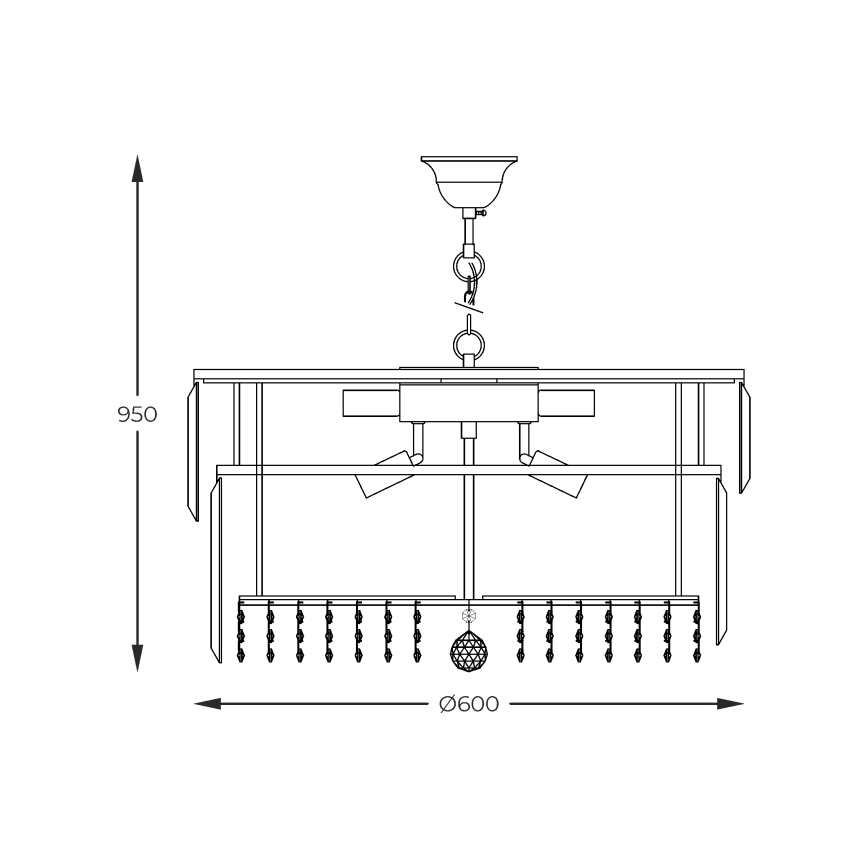 Zuma Line - Lámpara colgante con cadena 16xE14/40W/230V diá. 60 cm dorado