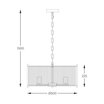 Zuma Line - Lámpara colgante con cadena 3xE27/40W/230V plata