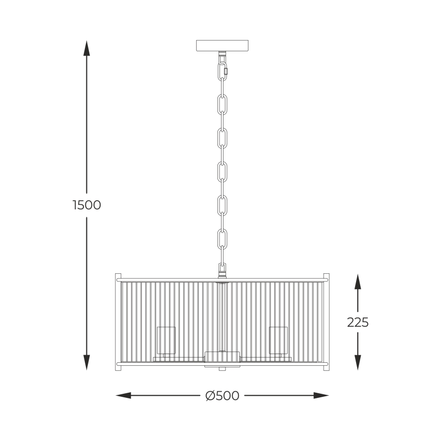 Zuma Line - Lámpara colgante con cadena 3xE27/40W/230V plata