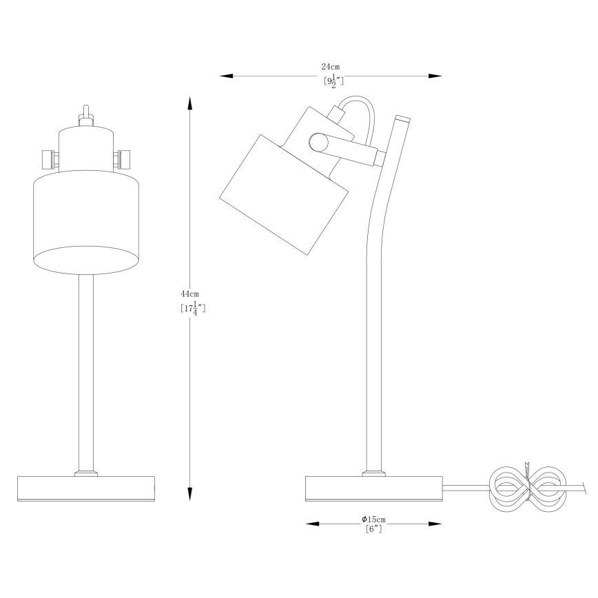 Zuma Line - Lámpara de mesa 1xE27/40W/230V negro