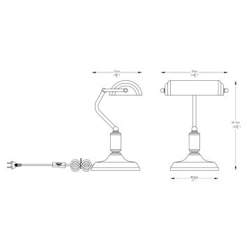 Zuma Line - Lámpara de mesa 1xE27/40W/230V negro