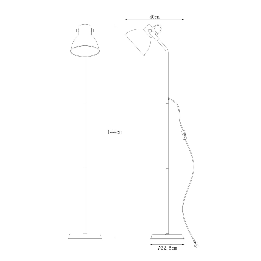 Zuma Line - Lámpara de pie 1xE27/40W/230V negro