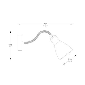 Zuma Line - Lámpara flexible 1xE27/40W/230V gris