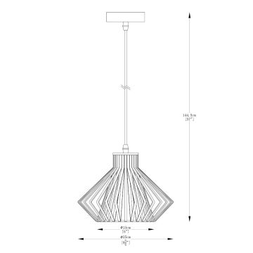 Zuma Line - Lámpara colgante 1xE27/40W/230V diá. 25 cm dorado