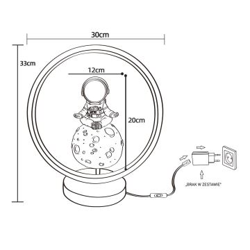 Zuma Line - Lámpara de mesa LED infantil LED/4W/230V astronaut/resina