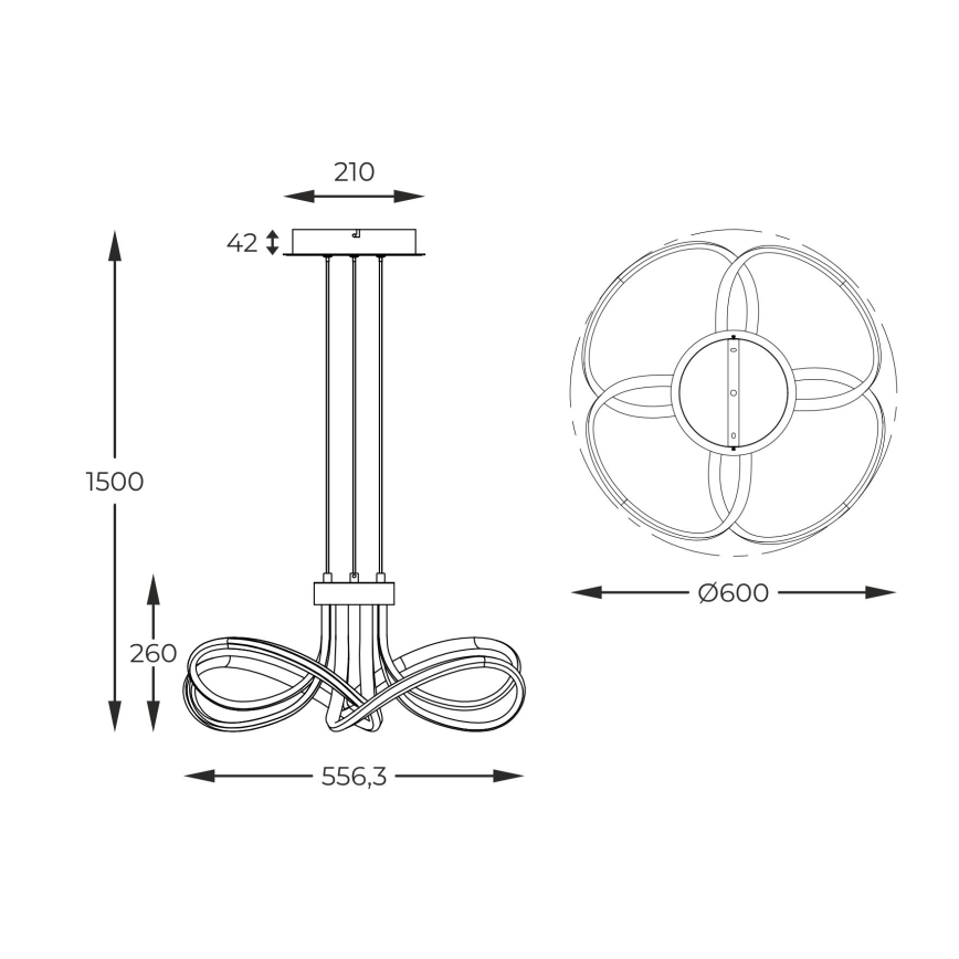 Zuma Line - Lámpara de araña LED regulable LED/45W/230V gris/dorado