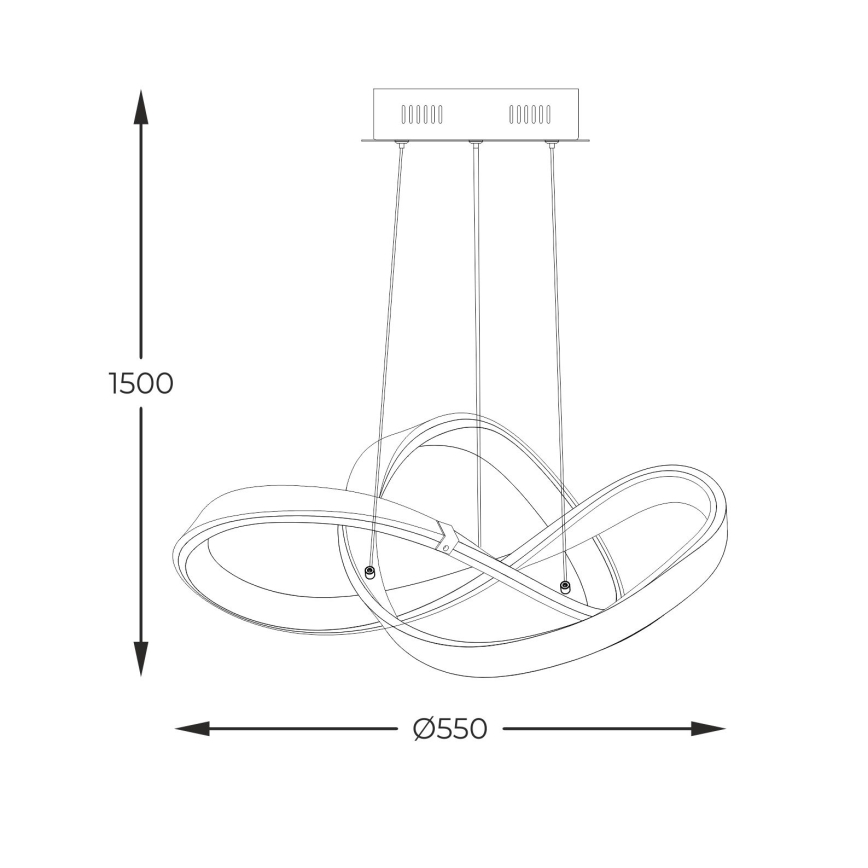 Zuma Line - Lámpara de araña LED regulable LED/44W/230V negro