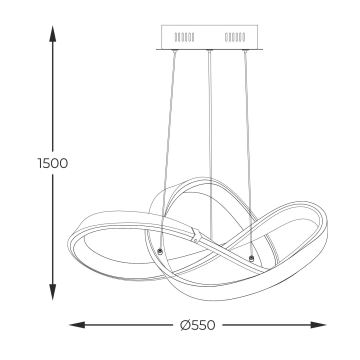 Zuma Line - Lámpara de araña LED regulable LED/44W/230V negro/dorado