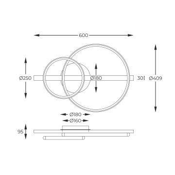 Zuma Line - Lámpara de techo LED regulable LED/17W/230V