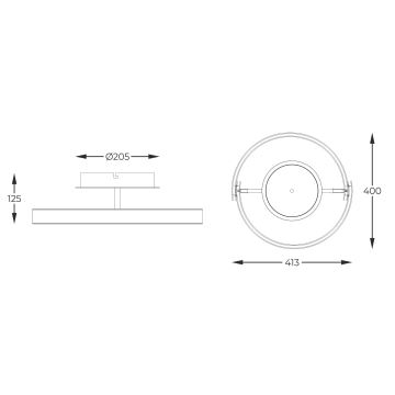 Zuma Line - Plafón LED regulable LED/24W/230V negro/dorado