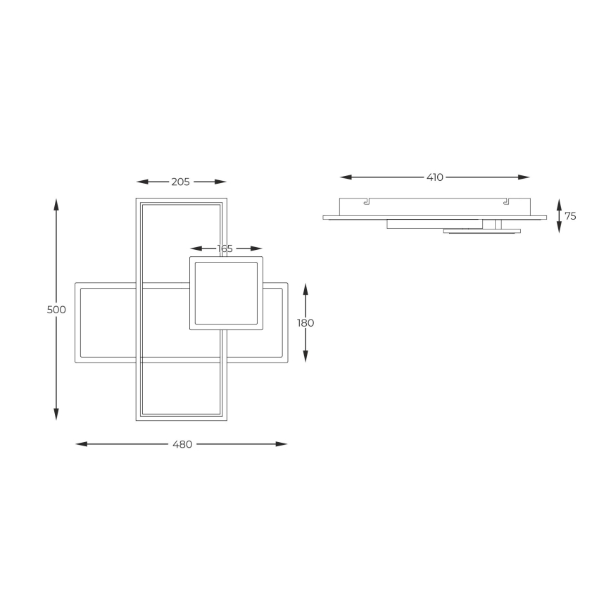 Zuma Line - Plafón LED regulable LED/46W/230V negro