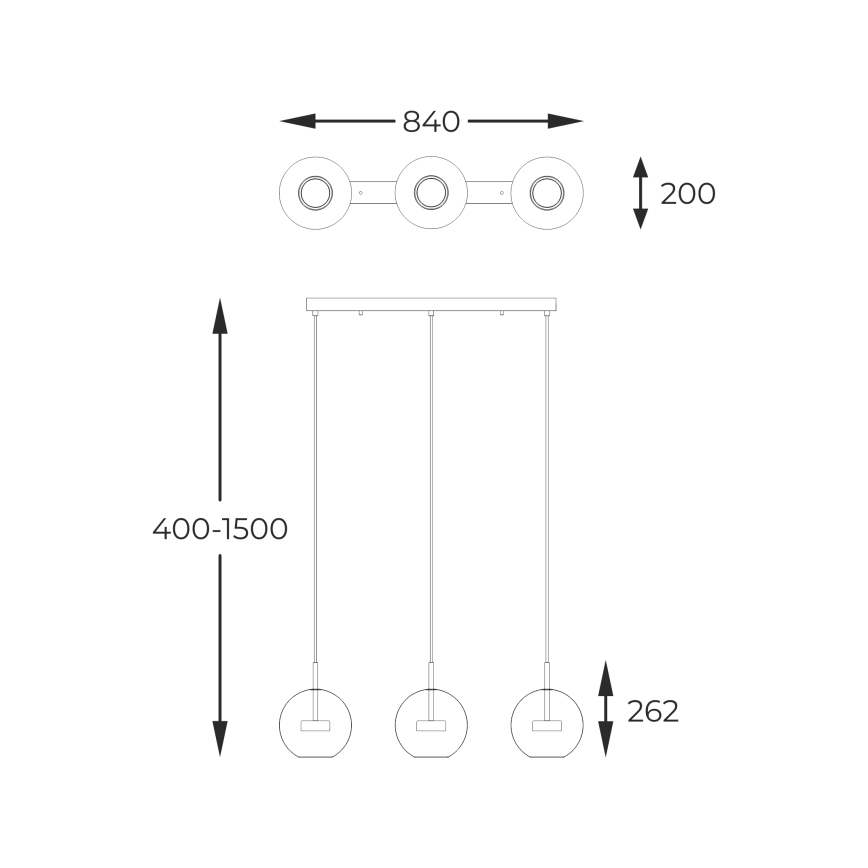 Zuma Line - Lámpara LED colgante 3xLED/5W/230V plata