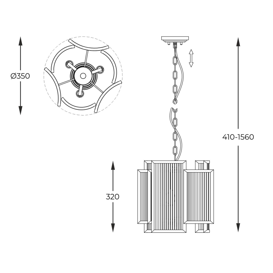 Zuma Line - Lámpara colgante con cadena 3xE14/60W/230V plata