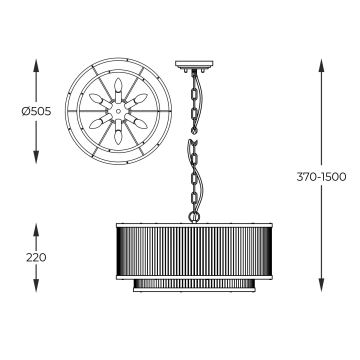 Zuma Line - Lámpara colgante con cadena 6xE14/60W/230V plata