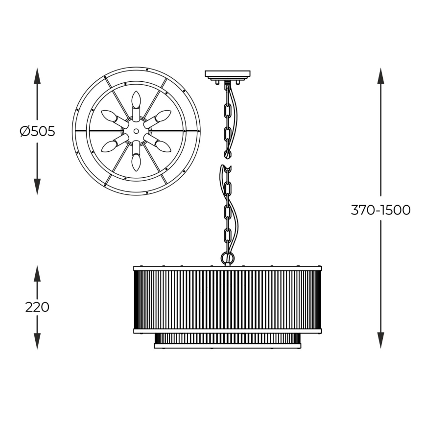 Zuma Line - Lámpara colgante con cadena 6xE14/60W/230V dorado