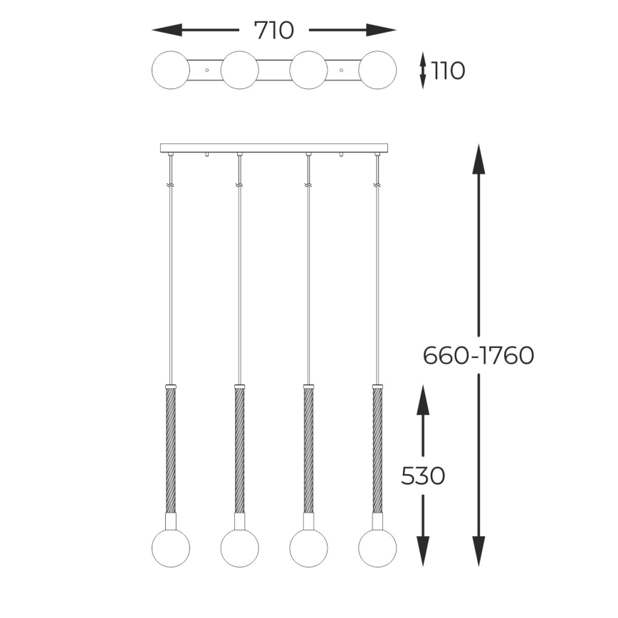 Zuma Line - Lámpara colgante 4xG9/6W/230V latón