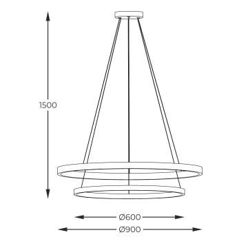 Zuma Line - Lámpara LED colgante LED/72W/230V 3000/4000/6000K diá. 90 cm negro