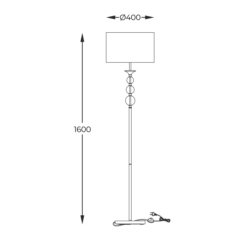 Zuma Line - Lámpara de pie 1xE27/60W/230V negro